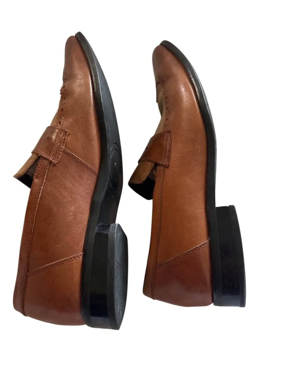 Stacy Adams Mens Brown Leather Penny Loafers Size 8.5M